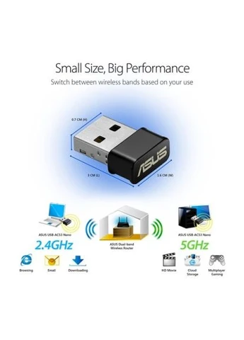 Мережева карта Wi-Fi (90IG03P0-BM0R10) Asus USB-AC53 (389995198)