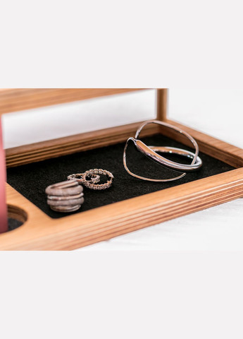 Жіноча підставка «Beauty Station» Органайзер для косметики та планшету з іменною гравіровкою EcoWalnut (294052413)