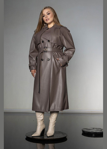 Стильний тренч мокко Jadone Fashion тренчкот на гудзиках демісезон (302437652)