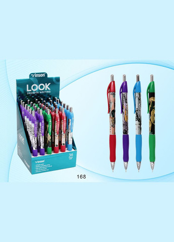 Ручка автоматична олійна 168 "Look" 1 штука 0,7мм, синя (6948910001684) Vinson (363829306)