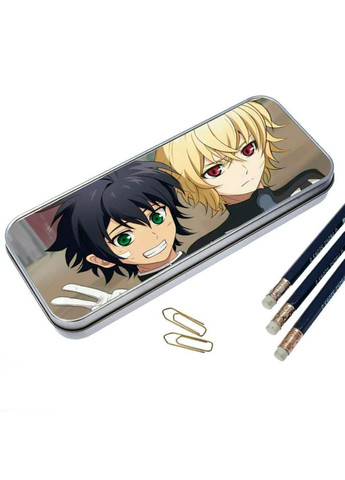 Органайзер для канцелярских принадлежностей металлический, кейс для мелочей Последний серафим #012 7*18 см Silver No Brand (309160713)