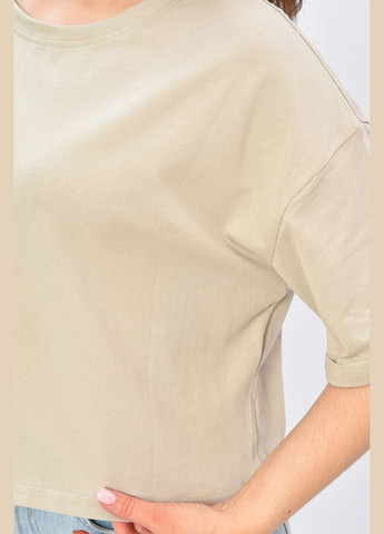 Футболка женская однотонная серого цвета Let's Shop - (332565051)