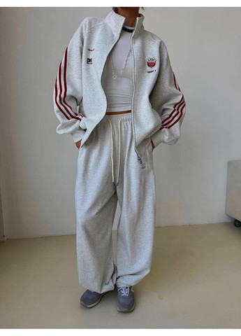 Костюм жіночий теплий на флісі оверсайз . З лампасами No Brand (366183695)