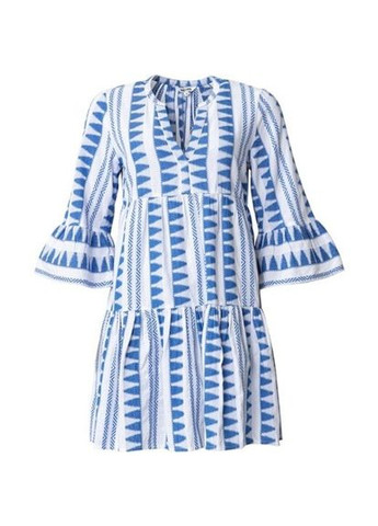 Білий кежуал сукня Indiska з геометричним візерунком