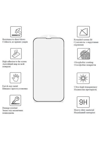 Стекло защитное Matte Glass A+ Apple iPhone 15 Plus (Black) (292952) Drobak Matte Glass A+ Apple iPhone 15 Plus (Black) (366481946)