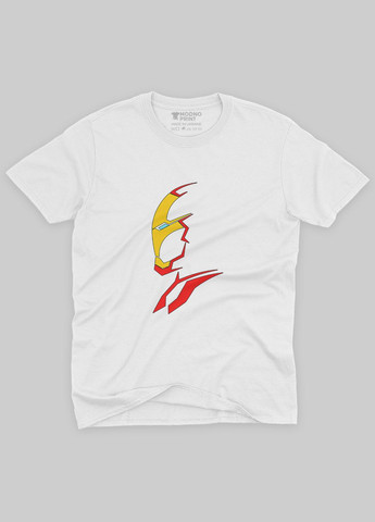 Біла демісезонна футболка для дівчинки з принтом супергероя - залізна людина (ts001-1-whi-006-016-020-g) Modno