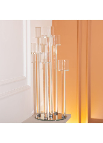 Подсвечник стеклянный Yiwu на 5 свечей с круглым основанием 56.5 см HP-4-16 No Brand (352527736)
