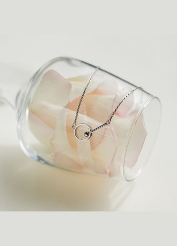 Кольє срібне Коло з намистиною всередині на тоненькому ланцюжку No Brand (333705391)