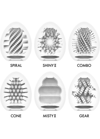 Набір мастурбаторів-яєць Egg Hard Boilded II Pack (6 яєць), щільний TPE, опукла текстура Tenga (322740465)