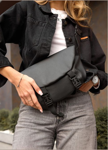 Женская сумка на пояс бананка Tirso Max черная (SKU_80551001-VS) Sambag (302450278)