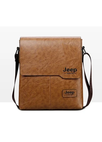 Сумка мужская через плечо планшет Светло-коричневая (225СК) Jeep (394176359)