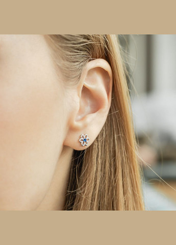 Серебряные серьги с фианитами. Каштан (342335260)