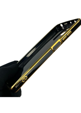 Чехол для POCO X5 Pro 5G с кольцом-подставкой с золотой окантовкой на поко х5 про черный gs1 Xiaomi (366019372)