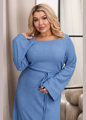 Синя повсякденний, кежуал, коктейльна трикотажна сукня міді а-силует Україна