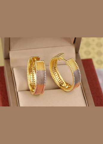 Серьги кольца радуга с камнями 2.8 см лимонное золото. Xuping Jewelry (316607262)