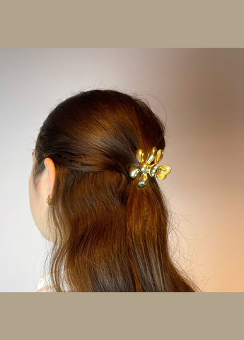 Заколка для волос Краб металлический для волос Цветок 4.8 см Finding (328943209)