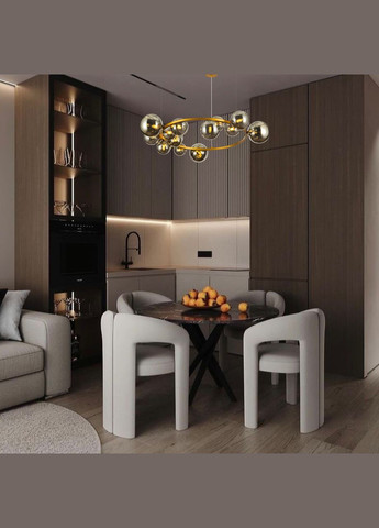 Бронзова 80см кругла люстра з куль на 15 ламп (918-LP267-15 DDG+BK) No Brand (370070102)