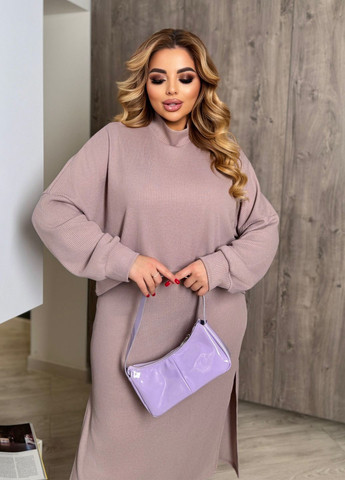 Костюм женский с платьем из трикотажа (платье + кофта) No Brand (330258141)