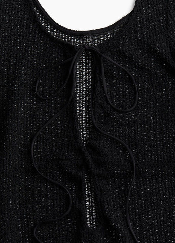 Черное пляжное платье H&M однотонное