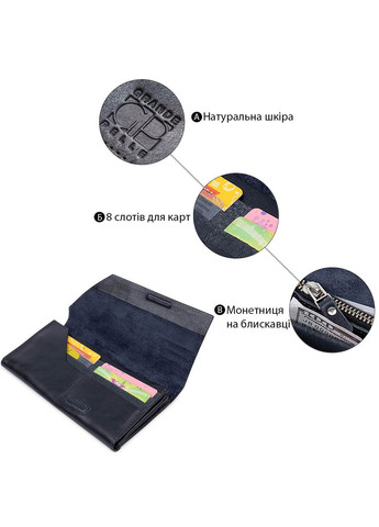 Горизонтальное стильное портмоне унисекс 11557 Grande Pelle (331911283)