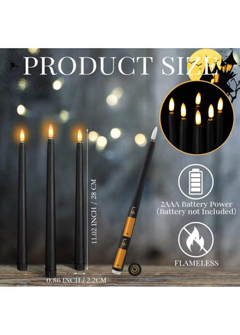 Набор Led свечей черных 6 шт.(2*ААА батарейки) No Brand (309028849)