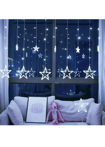 Світлодіодна гірлянда із зірками з роботою від USB 138 світлодіодів довжина 540 см (481286-Prob) Холодне біле світло Unbranded (359701912)