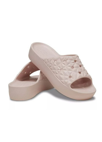 Молочные шлепанцы platform geometric slide lastic bone 209564 Crocs