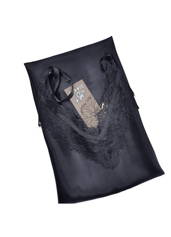 Нічна сорочка комбінація шовк Чікаго L Чорний Silk Kiss (285716596)
