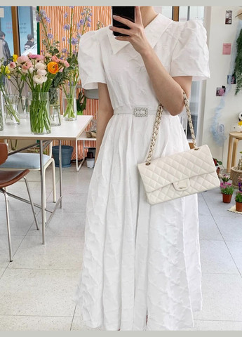 Белое белое платье миди 111430 белый No Brand