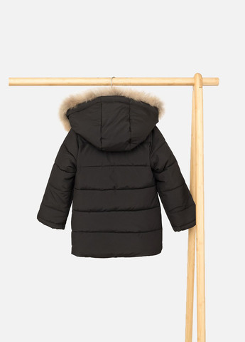 Черная зимняя куртка для девочки цвет черный цб-00254742 ZHANCHENG