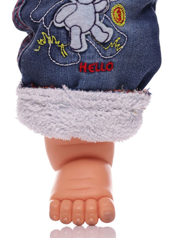 Джинси на траві для хлопчика з ведмедиком сині 86 см (30033) BABYKROHA (323469259)