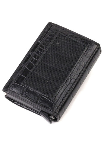 Картхолдер унісекс у три складання з автоматичним механізмом з натуральної шкіри з тисненням під крокодила 21930 Canpellini (331906970)