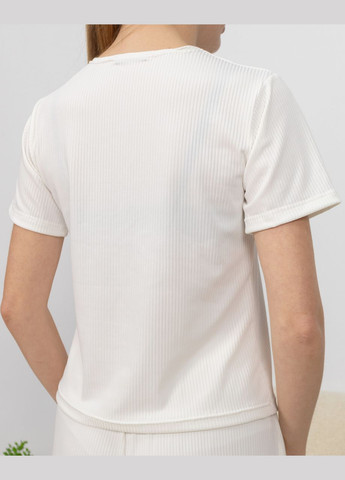 Біла всесезон піжама жіноча з рубчику футболка і штани білий Maybel