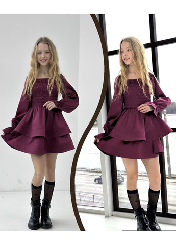 Бордова ошатна сукня для дівчинки бордове 127360 No Brand (368792212)