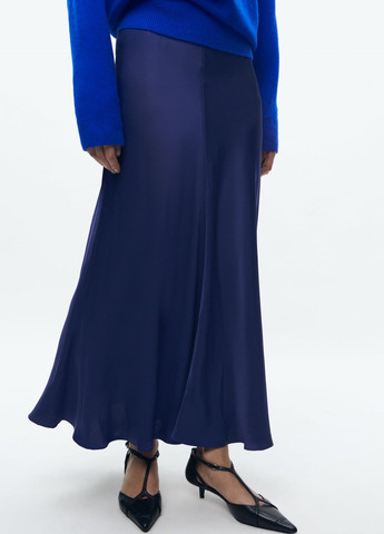 Темно-синяя праздничный однотонная юбка Zara