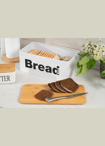 Хлебница Midori 33х18х13см, металл, бамбук, белый Ardesto (314780713)