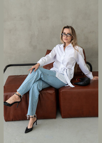 Белая классическая, кэжуал, праздничный рубашка RiMari