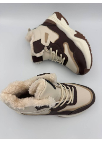 Коричневые теплые зимние кроссовки для девочек и женщин No Brand