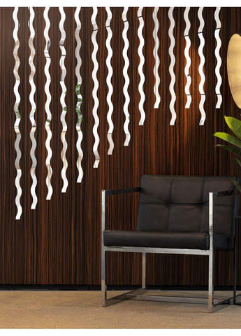 Інтер'єрні наклейки дзеркальні декоративні акрилові Молдинг хвилястий-18 18 шт. Срібло Ваша Світлість (366334606)