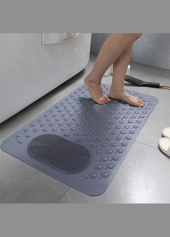 Килимок атиковзкий для ванної кімнати та душу, масажний для ніг силіконовий з присосками, 50х80 см No Brand (337342220)
