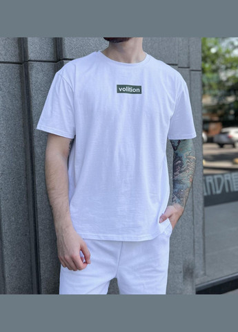 Белая базовая футболка с минималистичным принтом volition с коротким рукавом Vakko