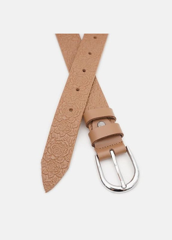 Жіночий ремінь шкіряний 110v1genw94 Бежевий Borsa Leather (302972482)