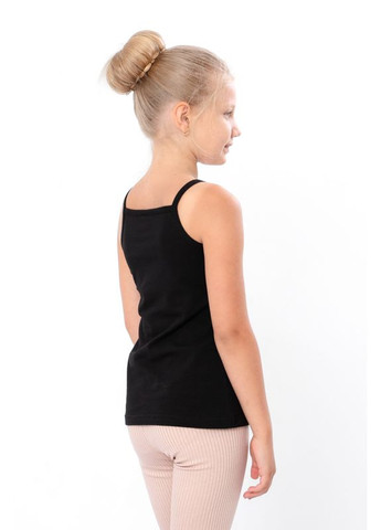 Чёрный майка на бретелях для девочки (подростковая) hc (h001-6289-036) No Brand