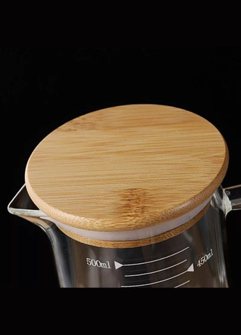 Мірний кухоль 1л з бамбуковою кришкою з термостійкого скла Hell (303213318)