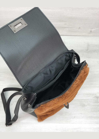 Жіночий рюкзак «Фабі» чорний із рудим хутром Guris (354721763)