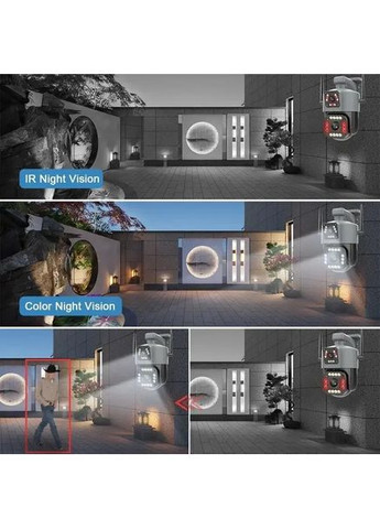 Вулична 4G-камера V380 8 Мп 2 об'єктива віддалений перегляд підтримання SIM-карток обертання сигналізація GOPRO NNV380 (361205057)