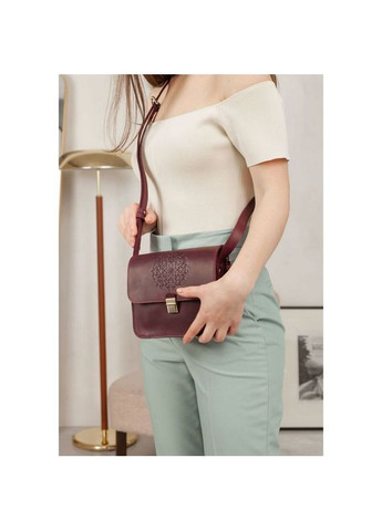 Сумка крос-боді через плече з натуральної шкіри жіноча маленька Бордовий 40155 BlankNote (361970408)