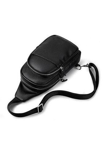 Сумка слінг чоловіча чорна через плече із натуральної шкіри Tiding Bag (302390985)