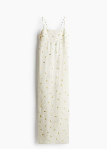 Молочное кэжуал платье H&M с цветочным принтом