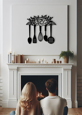 Сучасна картина на кухню, декор для кімнати "Кухонний інвентар", мінімалістичний стиль 20х23 см Woodyard (291882773)